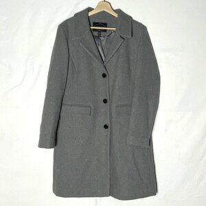 1 Madison Luxe Outerwear Grey Wool Blend Long Overcoat XL